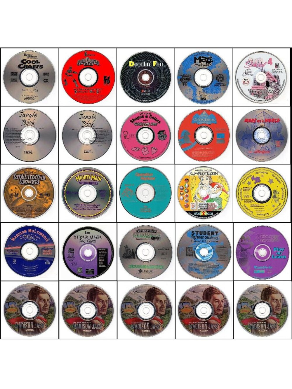 25 Vintage CD-ROM Kids Lot #4 (1996)